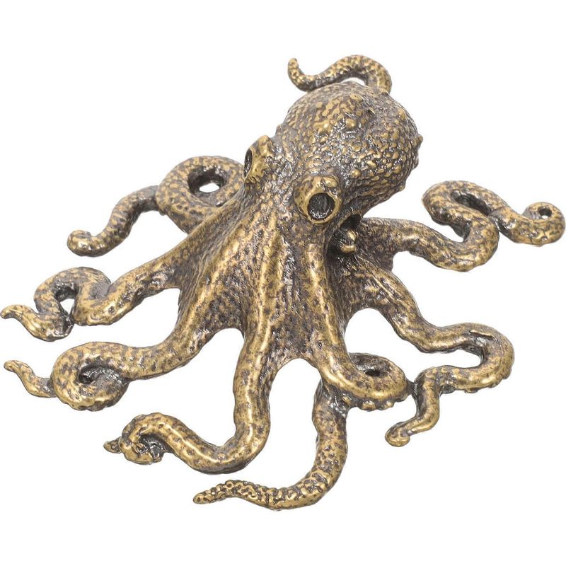 Oktopusfigur Aus Kupfer, Kleiner, Handgefertigter Oktopus Zum Aufstellen Auf Einem Tisch Oder Schreibtisch.