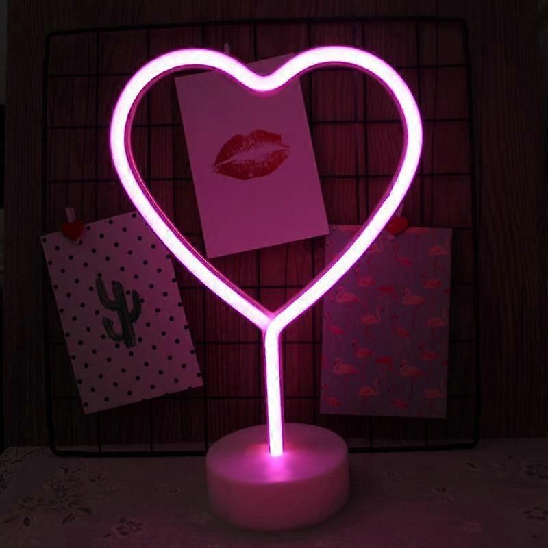 Herzförmiges Led-leuchtschild, Neon-nachtlicht, Tischlampe Fürs Schlafzimmer, Usb-/batteriebetriebenes Deko-neonschild, Wanddekoration Für Geburtstagsfeiern, Kinderzimmer, Weihnachten