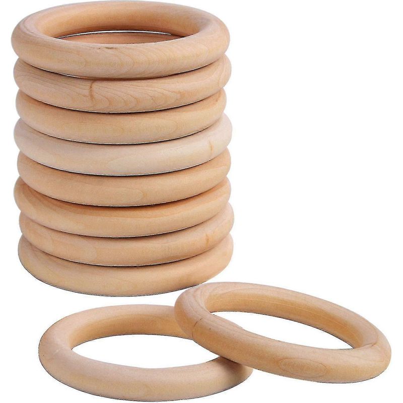 Set Aus 10 Massivholzringen Mit Einem Durchmesser Von 70 Mm (2,7 Zoll) Zur Herstellung Von Makramee-schmuck Und Anhängern.