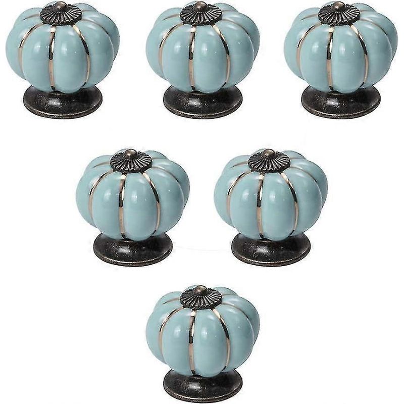Set Mit 15 Kürbisförmigen Keramik-türgriffen Für Schränke Und Regale