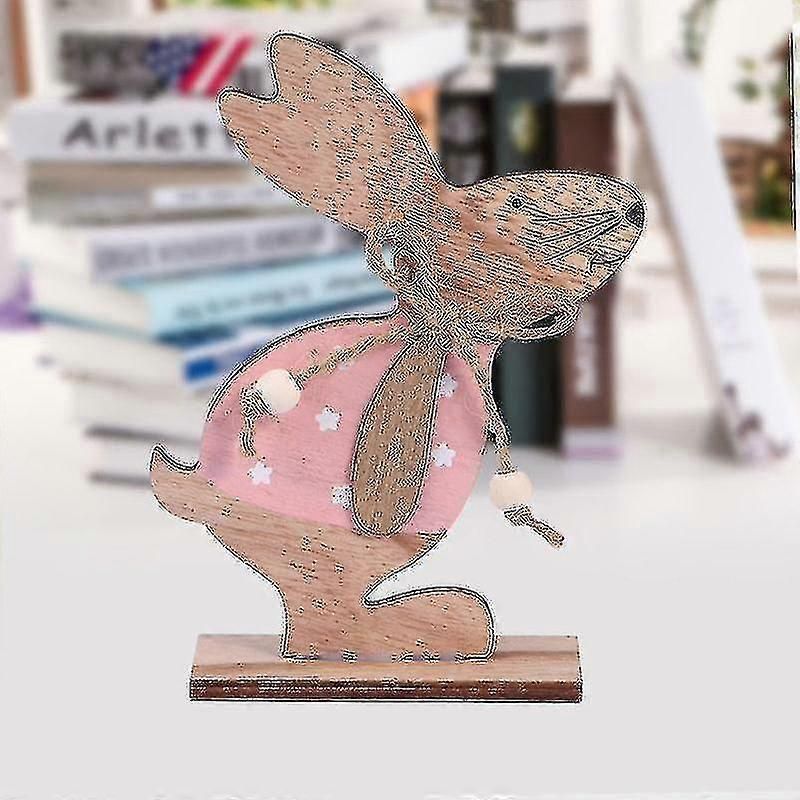 Osterhase Aus Holz, Schreibtischdekoration, Deko-paneel, Wohnaccessoires, Diy-geschenk (rosa Hase)