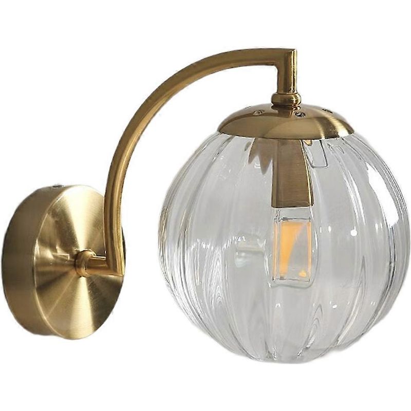 Moderne, Transparente Led-wandleuchte Mit Glaskugel, Ideal Fürs Schlafzimmer. Auch Geeignet Für Wohnzimmer, Als Stimmungsbeleuchtung Und Treppenhausbeleuchtung.