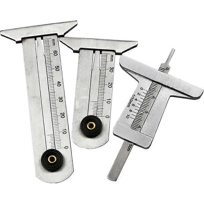 Profiltiefenmesser Aus Edelstahl, Höhen- Und Tiefenmessgerät Für Sicherheitsreifen (edelstahl-meißelwerkzeug Von 0 Bis 50 Mm)