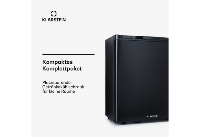 Klarstein Mini Kühlschrank für Zimmer, Mini-Kühlschrank für Getränke, Snacks & Kosmetik, Kleine Minibar, Kühlschrank Klein & Leise, Verstellbare