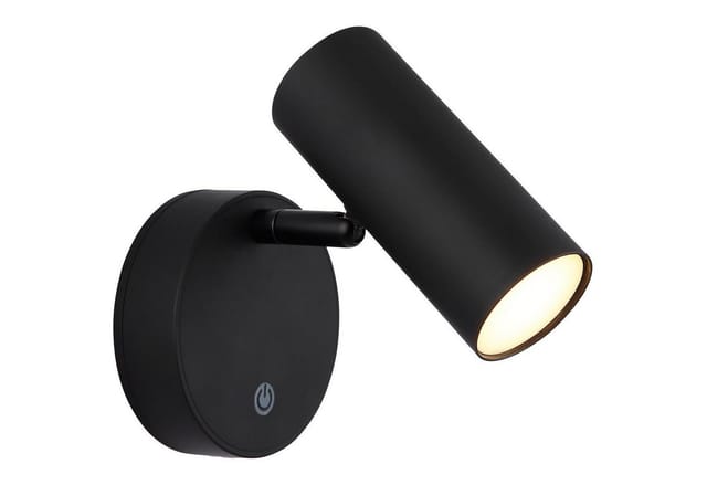 Wandleuchte schwarz schwenkbar Wandspot Akku Magnethalterung Wandlampe Touchdimmer, 1x led 0,4W 29Lm warmweiß, LxBxH 15x10x12,5 cm
