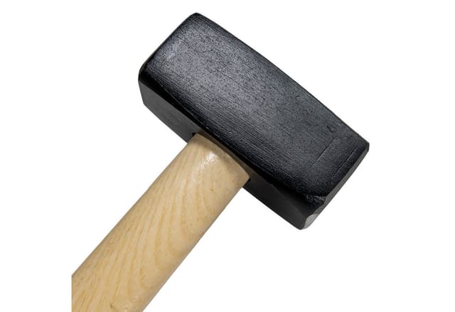 Schlosserhammer, 1500g Fäustel mit Holzgriff, Stahl Kopf