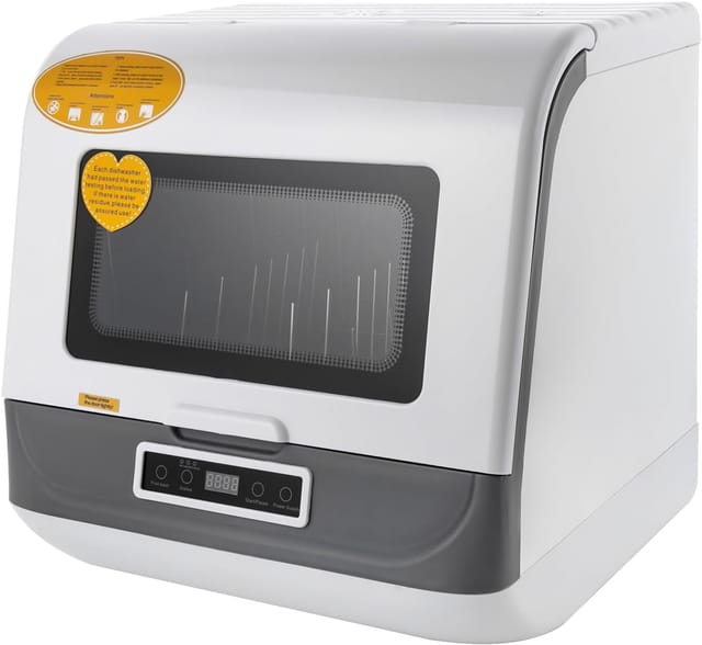 800w Mini Spülmaschine Trocknen Bei Hoher Temperatur Tragbarer Smart Tischgeschirrspüler Keine Installation 5l Wasser Benötigt Ausgestattet Mit Zu- & Abflussrohren, Für Hausgebrauch Wohnheime