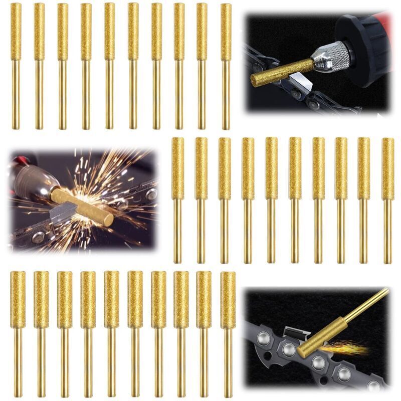 30 Piezas Gabarit Affutage Chaine De Tronconneuse, Diamant Affuteur Affuteuse De Chaine Tronçonneuse, Lime Pour Chaine De Tronconneuse, 3 Tailles Différentes Pour Tronçonneuse Affûter Et Poncer
