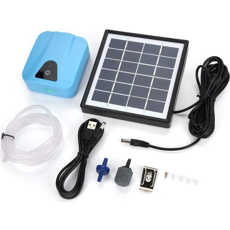 Aérateur De Bassin Solaire Professionnel – Pompe À Air 2 L/min – Batterie 3600 Mah – Pression 0.15 Mpa – Débit D'Air Silencieux