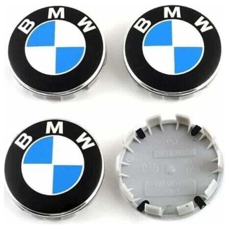 Lot De 4 Caches Moyeux 68mm Pour Bmw - Aluminium Et Plastique Abs Installation Simple Améliore Esthétique Jantes D'Origine