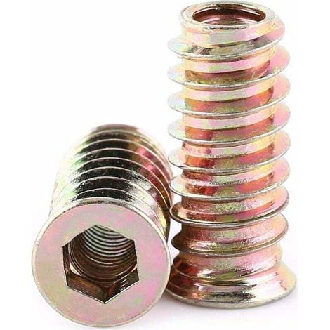 Pack De 20 Pièces M10 Écrou Hexagonal Fileté En Alliage De Zinc, Écrous D'Insert En Alliage De Ziassortiment (m10x25mm)