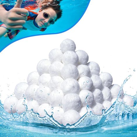 Balle Filtrante Piscine,700g Balles Filtrantes Pour Systèmes De Filtre A Sable Piscine Remplacer 25kg De Sable Filtration Piscine,convient À Divers Systèmes De Filtration (blanc - 700g)
