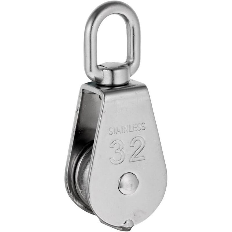 Robuste Poulie À Corde Réa Simple Avec Emerillon Pivotante En Inox Pulley Block Charge Max. 35-1000 Kg – M32