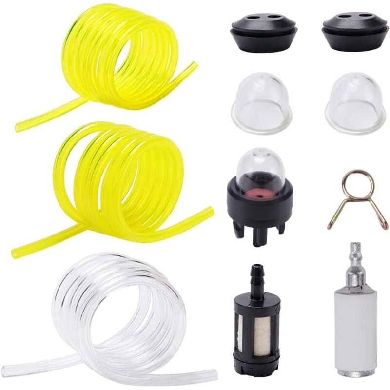 10 Pièces Kit De Tuyau De Carburant, 1m Tuyaux D'Essenc,filtre À Essence, Ampoule D'Amorçage De Filtre, Joint De Réservoir De Carburant, Pour Tondeuse, Souffleur, Tronçonneuse