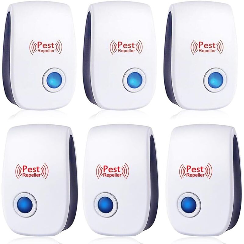 Répulsif Ultrason Anti-rongeurs Insectes, 6 Pack Ultrason Anti Moustique Ultrason Souris Et Rats, Intérieur Répulsif Électronique Insectes Pour Souris, Rats Fourmis Araignées Moustiques