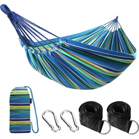 Hamac D'Extérieur De Camping, En Plein Air Portable En Toile, Léger Avec Sangles Respectueuses Des Arbres, Sac De Transport, Parfait Pour Le Jardin, Balcon, Patio, La Plage, Randonnée
