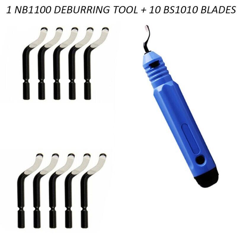 Ebavureur Manuel 360° – 10 Lames En Acier Trempé Haute Vitesse – Pour Aluminium, Cuivre, Acier, Plastique, Impressions 3d - Bs1010
