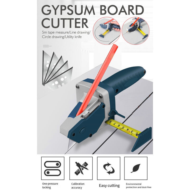 Outil De Coupe De Plaques De Plâtre – 5 Lames De Rechange – Découpe Précise Pour Plaques De Plâtre Et Panneaux Kt – Ergonomique