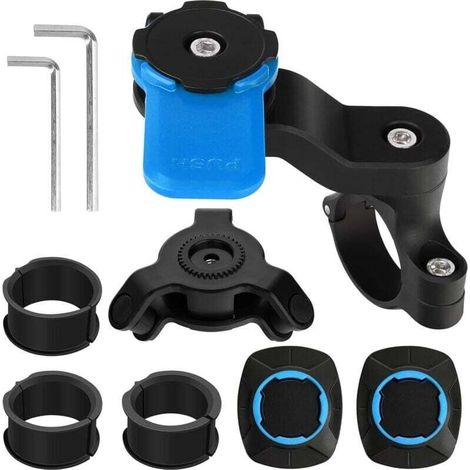 Support Téléphone Moto - Amortisseur De Vibrations Compatible Avec Smartphones Universels (iphone, Android, Samsung), Pour Guidon De Vélo, Trottinette, Twist & Lock (bleu)