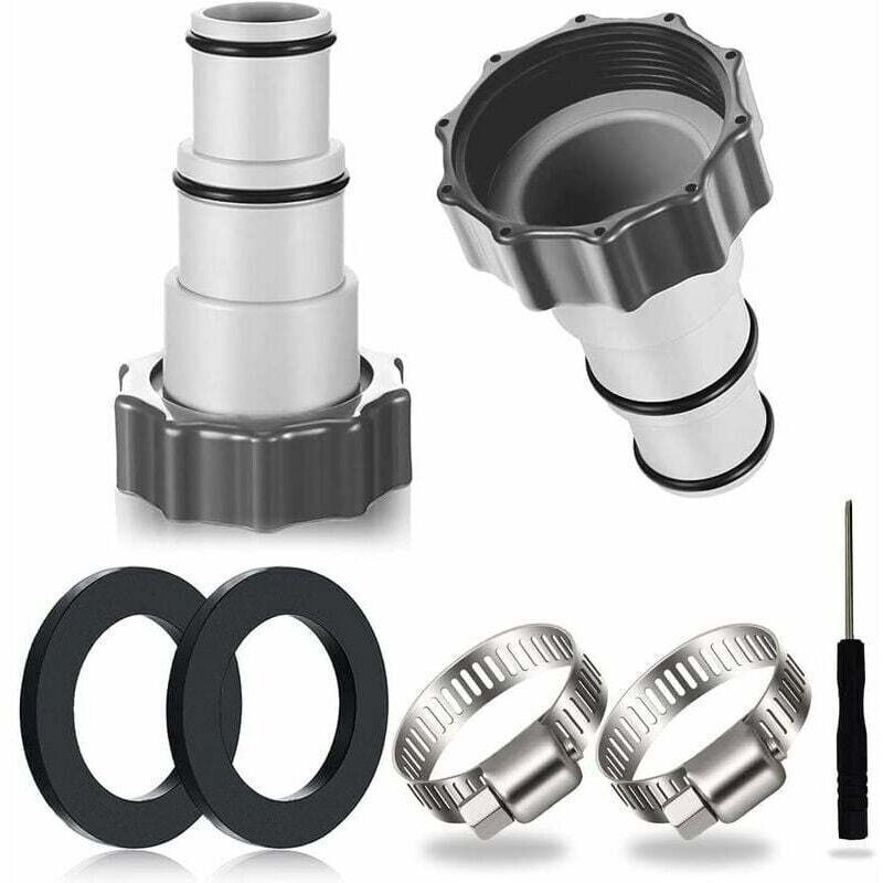 2pcs Adaptateur Tuyau Piscine, Adaptateur Piscine, Adaptateur Pour Piscine Intex, Adaptateur Tuyau Piscine, Adaptateur Tuyau Pour Pompe, Raccord Pour Tuyau Piscine Ø 32 Et 38 Mm