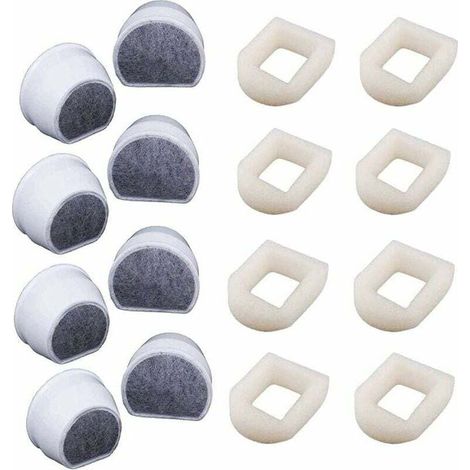Serbia – Lot De 16 Filtres À Eau Pour Fontaines Drinkwell – Préfiltre En Mousse Et Filtre À Carbone – Eau Propre Pour Chat Et Chien