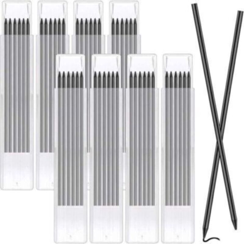 Pack De 48 Recharges Mines De Crayon 2,8mm – Graphite Résistant À L'Eau – Pour Marquage Précis Sur Bois Et Métal - 48pcs