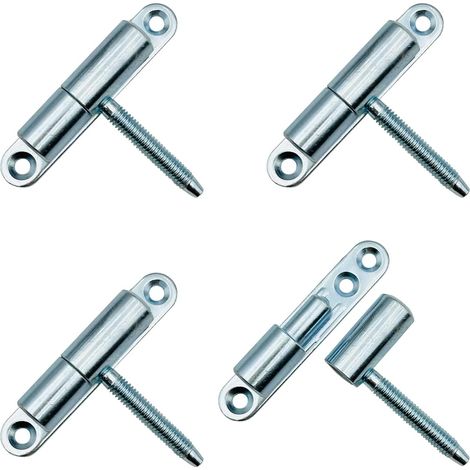 Charnière De Porte Ø 15x83mm Percées Paumelles En Acier Charnières Amovibles À Visser Pour Cadres De Portes Intérieures Et En Bois À Feuillure 4 Pièces