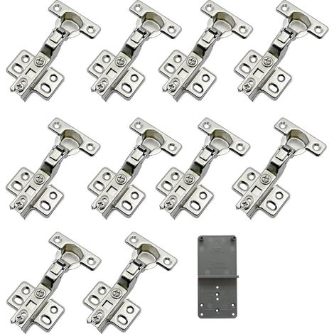 90 Degré Rentrant 26 Mm Soft Close Charnieres Avec Amortisseur Hydraulique Fermeture Automatique Charnière À Amorti Pour Armoires De Porte Lot De 10