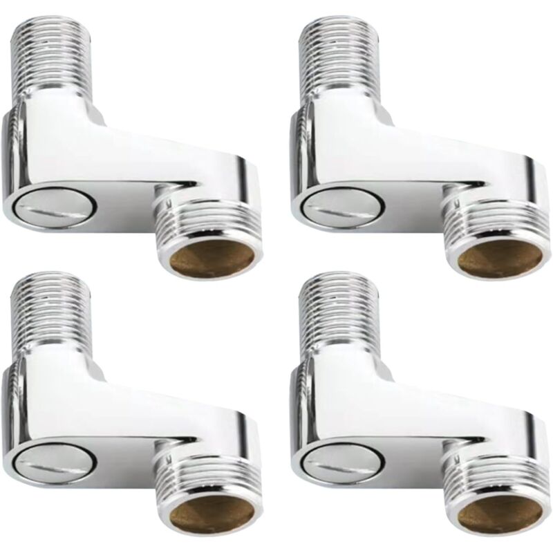 Lot De 4 Adaptateurs De Robinet De Baignoire, 25 Mm À 20 Mm, Kit D'Installation De Robinet De Douche Chromé, Pièce De Rechange Avec Bras Oscillant Réglable