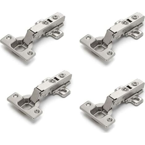 Sjqka – Lot De 4 Charnières Pour Meuble – Acier Laminé À Froid – Fermeture Lente – Installation Facile – Pour Portes D'Armoires Et Fenêtres
