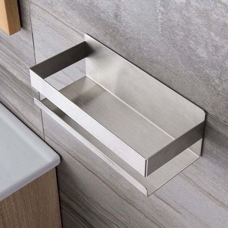 Sjqka – Étagère De Douche Auto-adhésive En Acier Inoxydable 304 – Fixation Sans Perçage – Dimensions 23x8x10 Cm – Résistante À L'Humidité