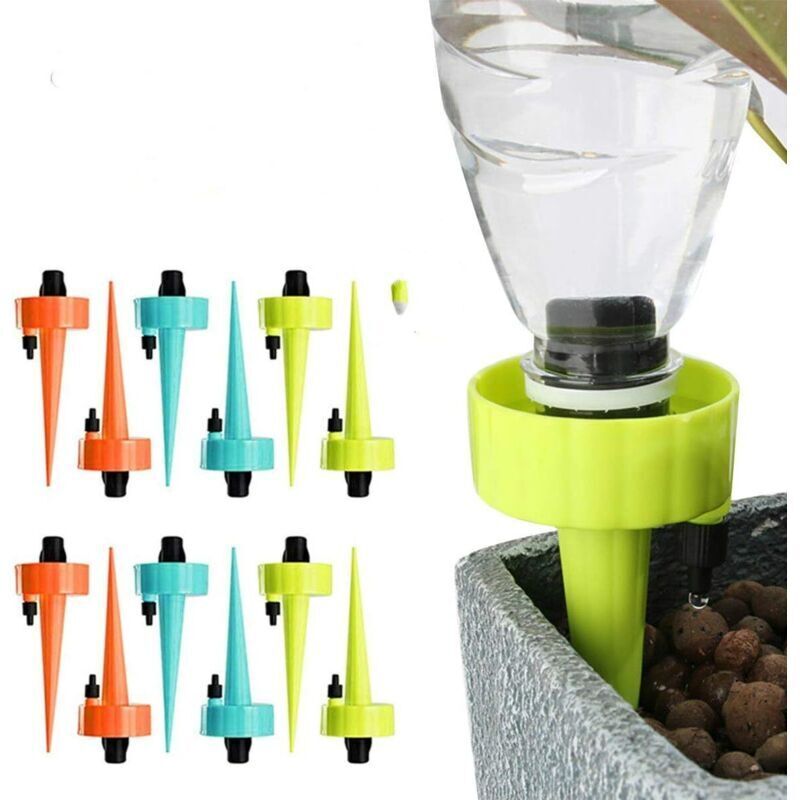 12 Pcs Réglable Irrigation Arrosage Goutte À Goutte Kits D'Arrosage Automatiques Goutte À Goutte Arrosage Plante Vacances Avec Valve De Contrôle Pour Jardin Maison Intérieur Extérieur