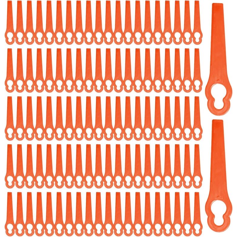 100 Pcs Lames De Rechange En Plastique, Lame Coupe Bordure Tondeuse À Gazon, Lame Plastique Coupe Bordure, Lames De Rechange Pour Coupe Bordure Sans Fil, Pour Jardin Pelouse (orange)
