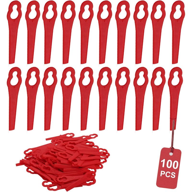 Lot De 100 Améliorer Lames De Rechange En Plastique Épais Bonne Ténacité Lames Pour Coupe-bordure Rouge