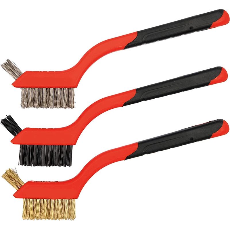 Lot De 3 Brosses Métalliques,petites Brosses Métalliques Pour Nettoyer La Rouille, La Saleté, Le Frottement De La Peinture Et Les Zones Difficiles À Atteindre Avec Un Nettoyage En Profondeur.