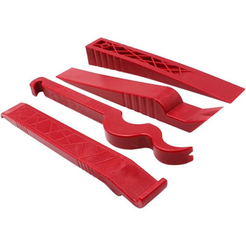 4 Pièces Outils Demontage Garniture De Voiture, Outils De Suppression Du Kit De Maintenance Audio Automatique Kit D'Outils De Levier De Moulage De Navigation Cd Control,rouge
