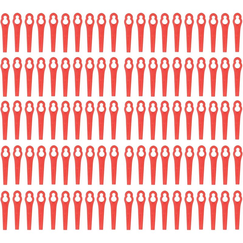 100 Pcs Plastic Trimming Blades, Gourd Type Lawn Mower Replacement Blade, Wear Resistant Grass Trimmer Cutting Tools With Glossy Edges, Lightweight Waterproof Pruning Blades For Ho