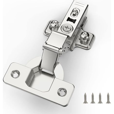 2 Pièces Rentrant Charnière Porte Placard, Angle D'Ouverture 110 ° Avec Ressort Hydraulique Charnières D'Armoire De Cuisine À Fermeture Douce Parfaite, Distance Du Trou 45 Mm