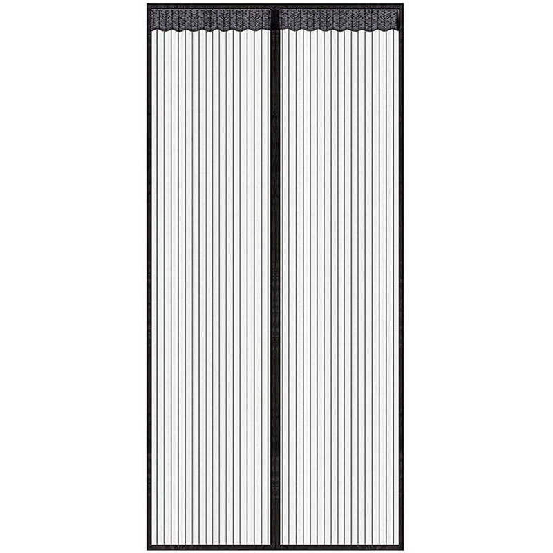 Rideau De Porte Magnétique Noir En 120x210 Cm Pour Portes Fenêtres Anti Moustiques Mouches