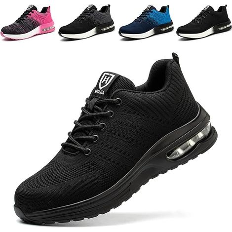 Chaussures De Sécurité Embout Acier Légères Respirantes Mixte Noir Pointure 42