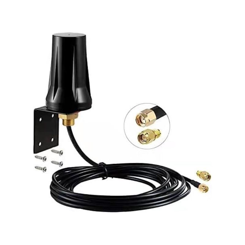 Antenne 4g Lte Extérieure 5 Dbi – Connecteur Sma Mâle – Longueur De Câble 3m – Étanche Pour Routeurs Et Caméras De Surveillance