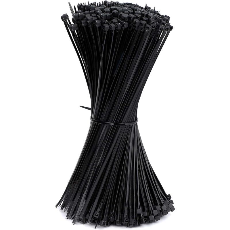 Serre-cables Électriques 200 X 2.5 Mm Attaches De Cable En Plastique Nylon Autobloquantes Noir 500 Pièces