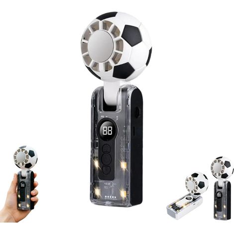 Éventail Portable Portable À Plusieurs Niveaux De Forme De Football, Compact Pour Spectateurs, Voyageurs, Randonneurs, Stade, Dortoir, Gym, Concerts, Plage, Pique-nique, Voyage, Randonnée (noir)