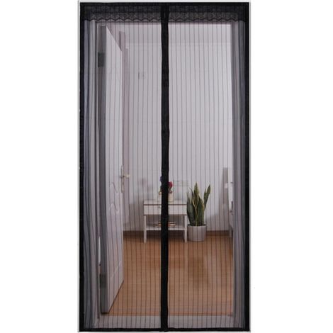 150x220cm Moustiquaire Magnétique Porte Noir – Anti-moustiques Pour Portes Et Fenêtres