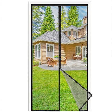 Moustiquaire Porte Fenêtre Magnétique 130x240 Cm À Fermeture Automatique - Installation Sans Perçage Pour Balcon, Salon, Porte Du2018entrée - Toile Transparente Et Anti-déchirure, Noir