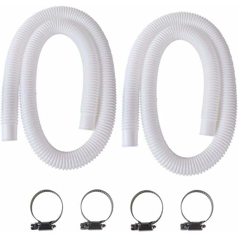 Tuyau D'Aspiration De Piscine 2pcs 32mm – Longueur 150cm – Pvc Transparent Pour Pompes Intex 330/530/1000 Gph – Installation Rapide