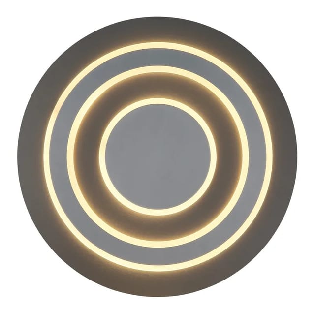 Led Deckenleuchte anthrazit opal Deckenlampe grau Wohnzimmerleuchte Decke, Metall Acryl, 40W 1100Lm warmweiß, DxH 48x5,2 cm
