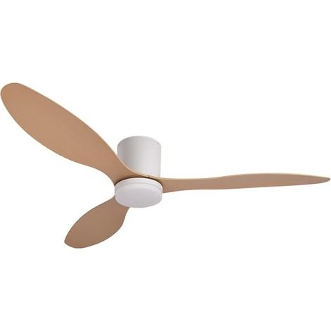 Ventilateur De Plafond 65 Cm Avec Lumière Led 24 W – Moteur Dc Silencieux – 6 Vitesses – Télécommande – 3 Températures De Couleur – Finition Blanc Mat Et Hêtre