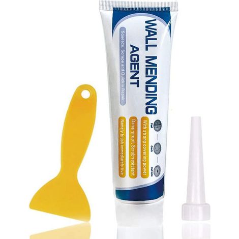 Kit Réparation Murale 100g – Pâte Blanche Étanche Et Anti-moisissure – Pour Murs Intérieurs Et Plaques De Plâtre – Réparation Facile