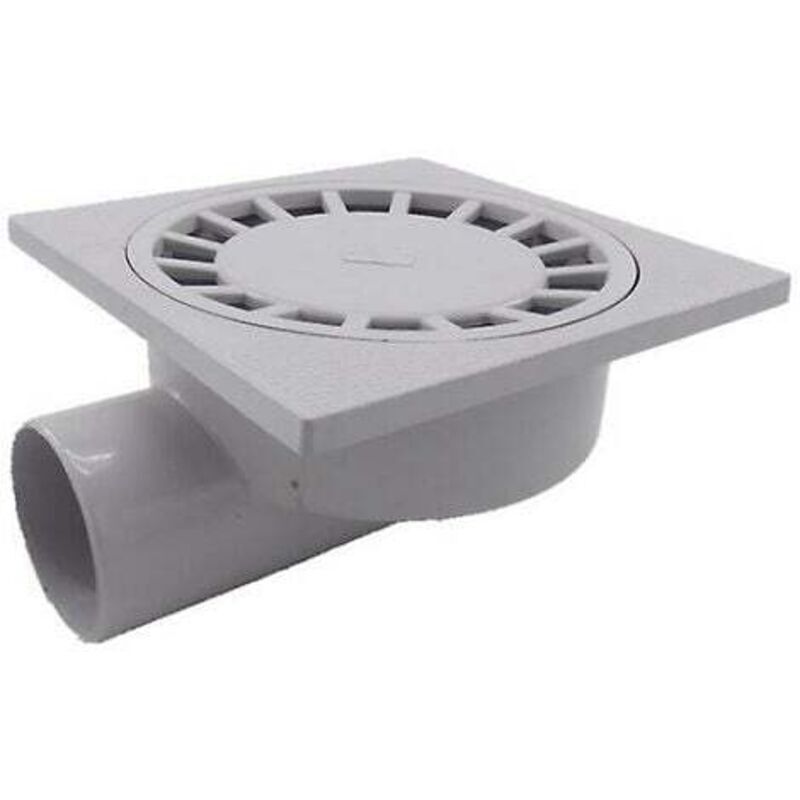 Siphon De Sol 200mm X 200mm – Sortie Horizontale 75mm – Plastique Pvc Blanc – Drain Pour Douche Et Pièces Humides - Pvc1pcs-blanc